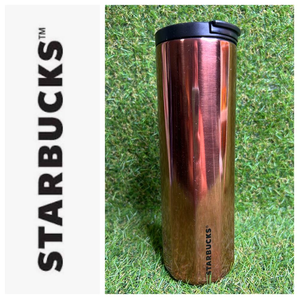 Starbucks Vacuum Insulated 10-Side COPPER-ROSE GOLD Stainless Tumbler‎ 16 oz